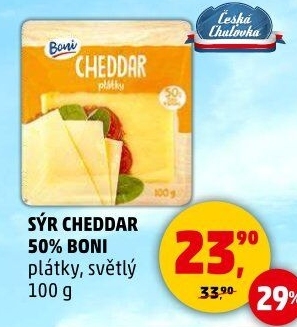 Sýr Cheddar 50% Boni