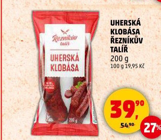 Uherská klobása Řezníkův talíř