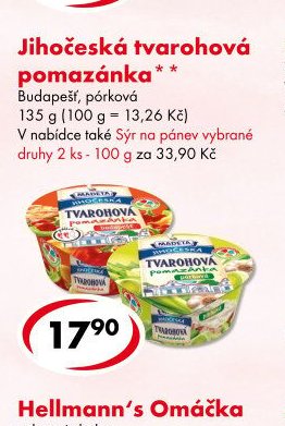 Jihočeská tvarohová pomazánka