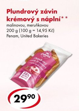 Plundrový závin krémový s náplní
