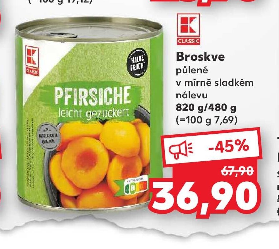 Broskve půlené 820 g