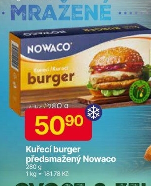 Hamburger kuřecí mražený Nowaco