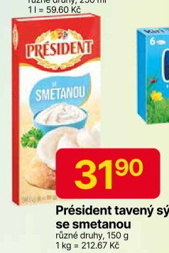 Tavené sýry Président