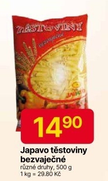 Těstoviny bezvaječné Japavo