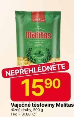 Těstoviny vaječné Malitas