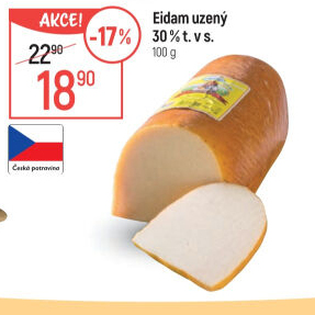 Sýr Eidam uzený 30% Lacrum