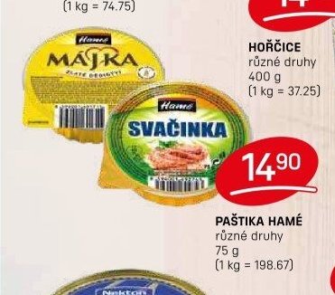 Paštika Hamé různé druhy 75 g