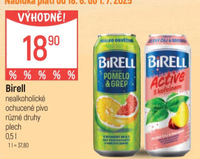 Nealkoholické pivo ochucené Birell