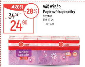 Papírové kapesníčky 4vrstvé Váš Výběr