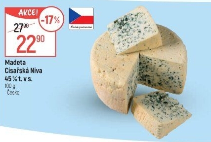 Sýr Niva Císařská 45 % Madeta