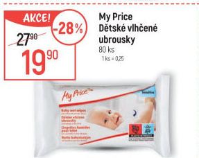 Vlhčené ubrousky dětské My Price