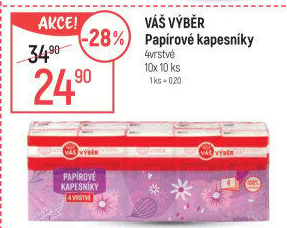 Papírové kapesníčky 4vrstvé Váš Výběr