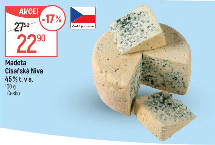 Sýr Niva Císařská 45 % Madeta