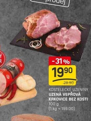 Kostelecké uzeniny uzená vepřová krkovice bez kosti