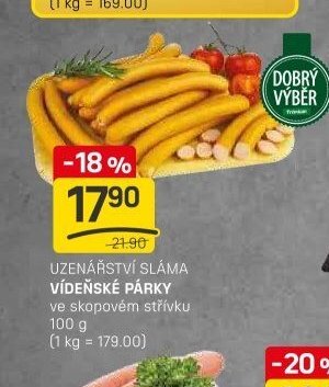 Uzenářství Sláma Vídeňské párky