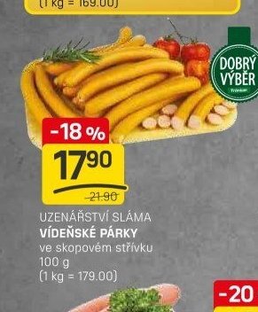Uzenářství Sláma vídeňské párky