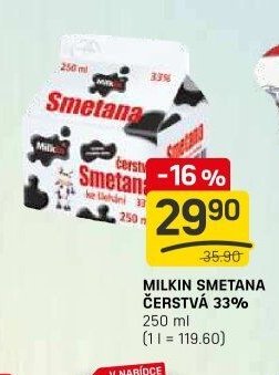 MILKIN SMETANA ČERSTVÁ 33%