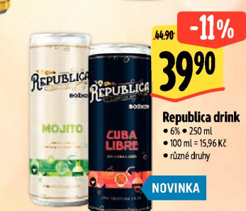 Nápoje míchané Republica Božkov