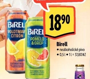 Nealkoholické pivo ochucené Birell