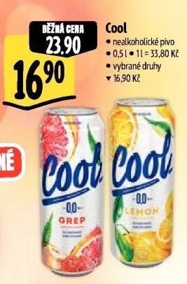 Nealkoholické pivo ochucené Staropramen Cool