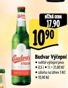 Pivo světlé výčepní Budweiser Budvar