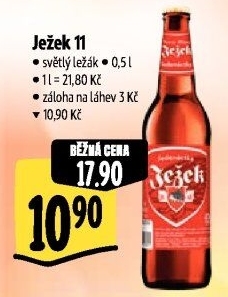 Pivo světlý ležák 11° Ježek Pivovar Jihlava