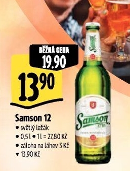 Pivo světlý ležák 12° Samson