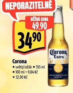 Pivo světlý ležák Corona Extra