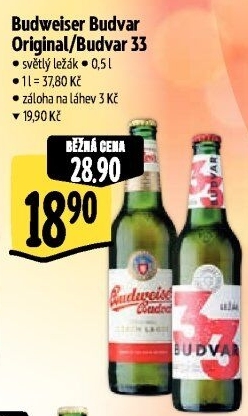 Pivo světlý ležák Original Budweiser Budvar