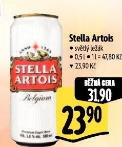 Pivo světlý ležák Stella Artois