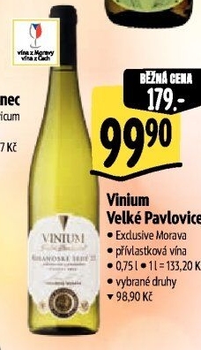 Vína Vinium Exclusive Morava Velké Pavlovice - přívlastková