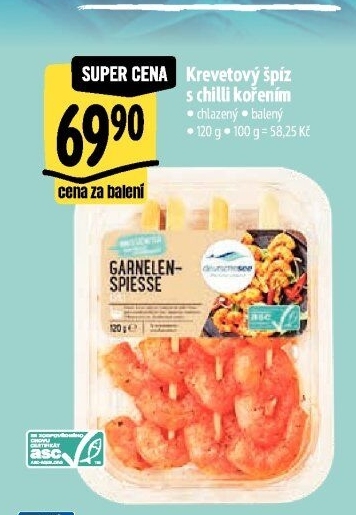 Krevetový špíz s kořením Deutsche See