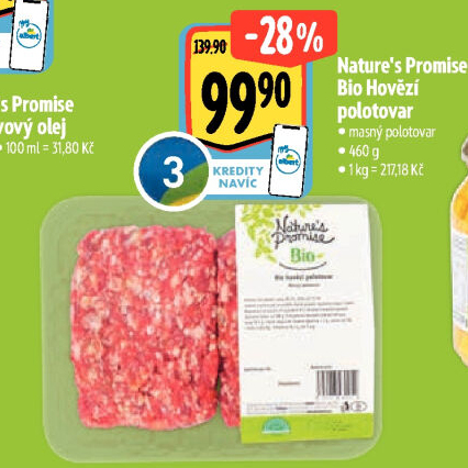 Mleté maso hovězí bio Nature'