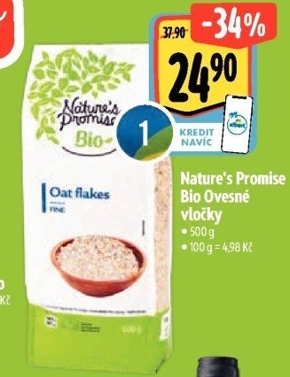 Ovesné vločky bio Nature'