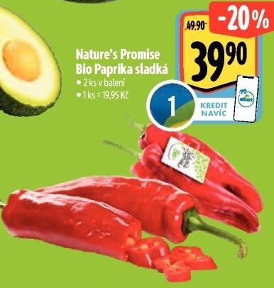 Paprika červená bio Nature'
