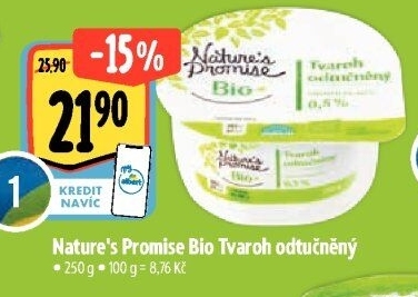 Tvaroh odtučněný bio Nature'