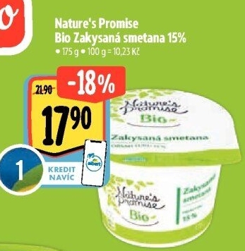 Zakysaná smetana 15% bio Nature'