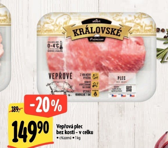 Královská vepřová plec bez kosti Premium Albert