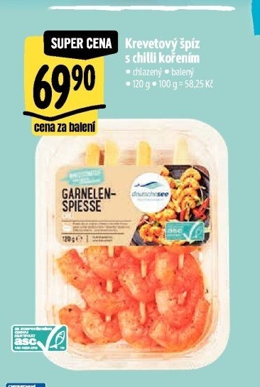 Krevetový špíz s kořením Deutsche See