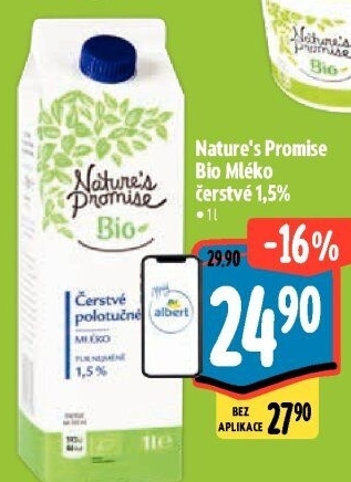 Mléko čerstvé bio Nature'