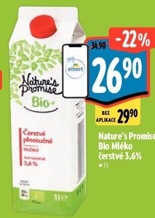 Mléko čerstvé bio Nature'