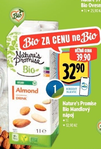 Nápoj mandlový bio Nature'