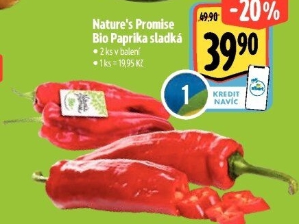 Paprika červená bio Nature'