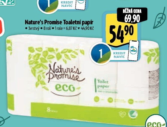 Toaletní papír 3vrstvý Eco Nature'