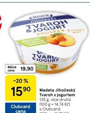 Dezert tvaroh s jogurtem jihočeský Madeta