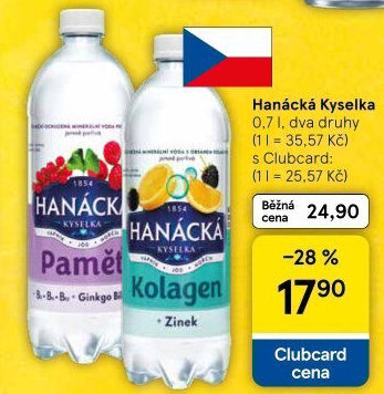 Funkční voda Hanáckákyselka