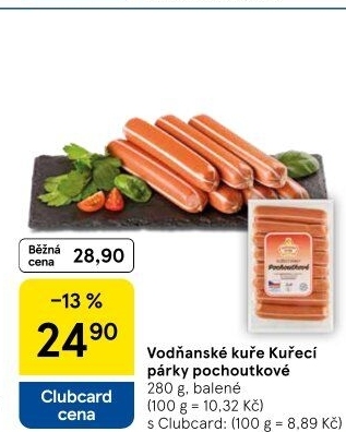 Párky kuřecí pochoutkové Vodňanské kuře