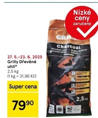 Dřevěné uhlí Grilly