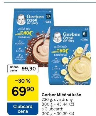 Kaše mléčná Gerber Natural for Baby