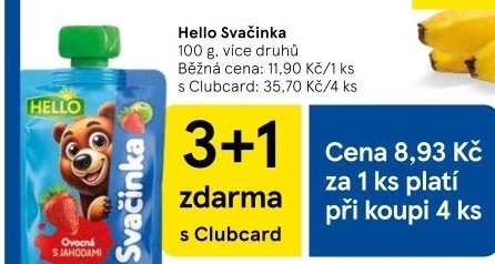 Ovocná kapsička Svačinka Hello
